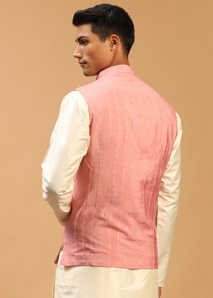 Pink Cotton Nehru Jacket VDVAS15062064