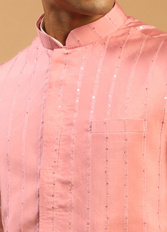 Pink Cotton Nehru Jacket VDVAS15062064 - Indian Silk House Agencies