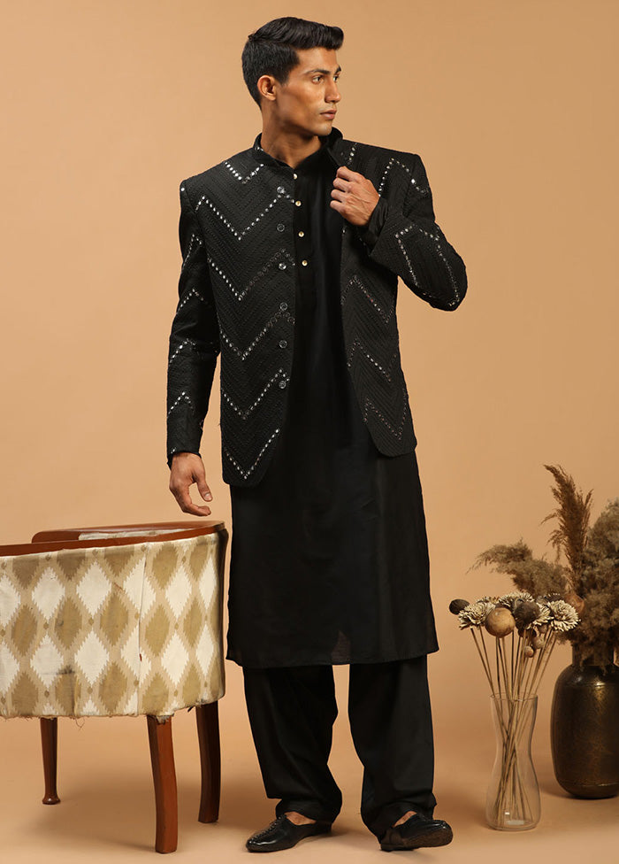 3 Pc Black Viscose Ethnic Wear Set VDVAS15062316 - Indian Silk House Agencies