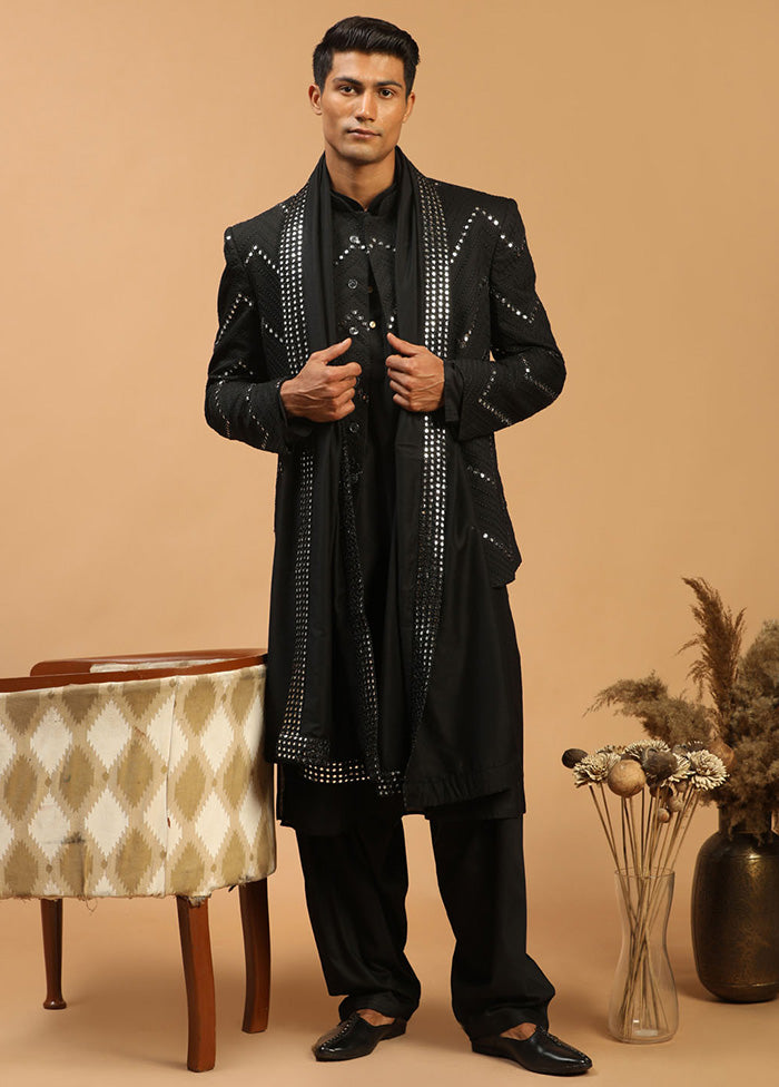 3 Pc Black Viscose Ethnic Wear Set VDVAS15062318 - Indian Silk House Agencies
