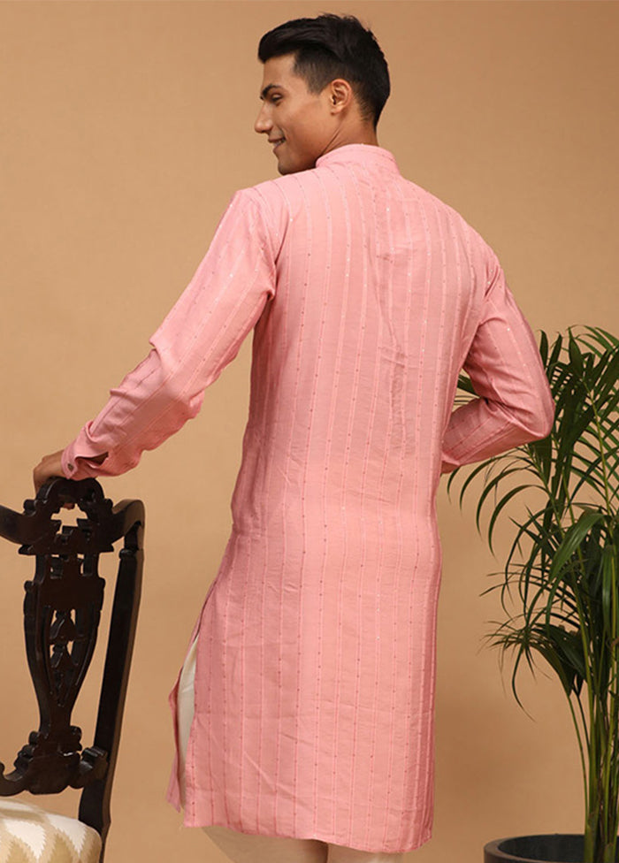 Pink Readymade Cotton Kurta
