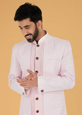 2 Pc Pink Cotton Kurta And Pajama Set - Indian Silk House Agencies