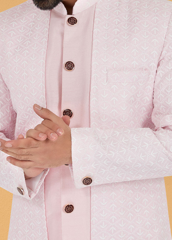 2 Pc Pink Cotton Kurta And Pajama Set - Indian Silk House Agencies