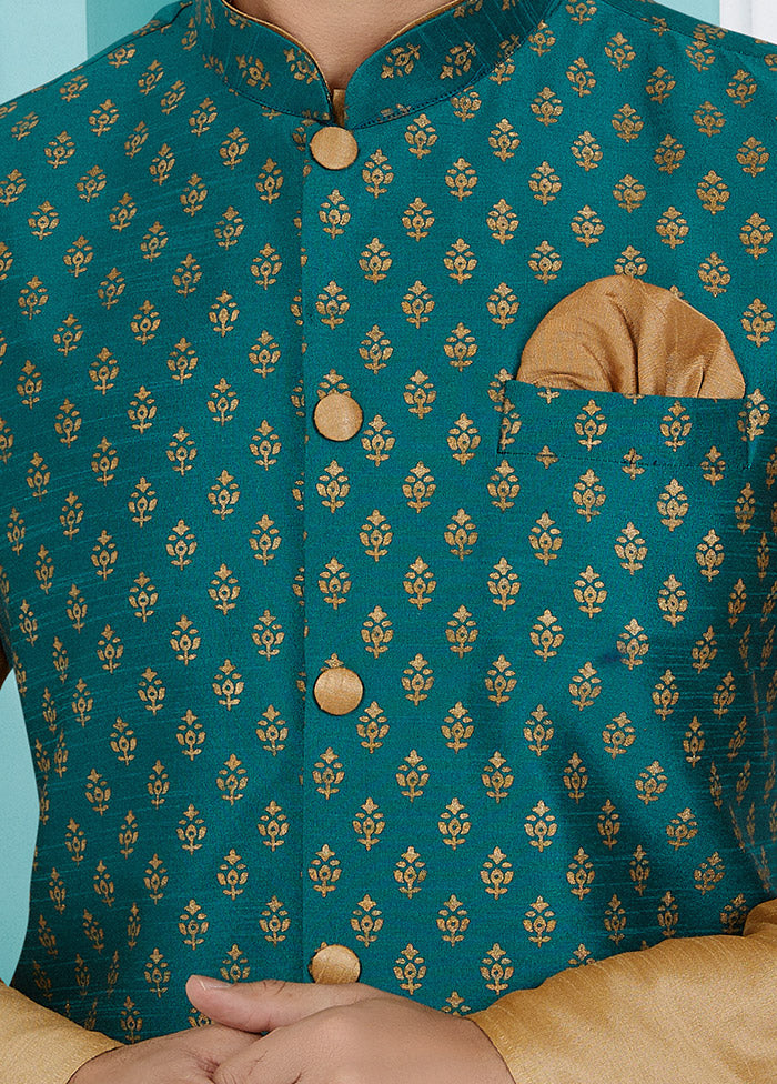 Rama Full Sleeves Mandarin Collar Waistcoat - Indian Silk House Agencies