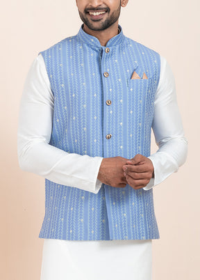 Multicolor Full Sleeves Mandarin Collar Waistcoat