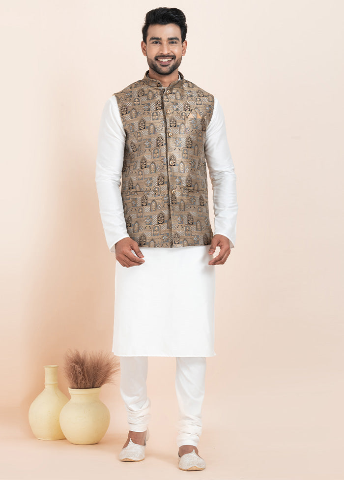 Multicolor Full Sleeves Mandarin Collar Waistcoat