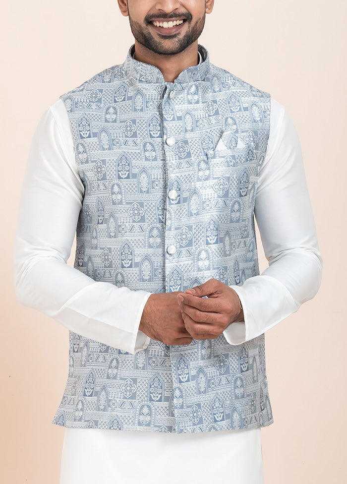 Multicolor Full Sleeves Mandarin Collar Waistcoat