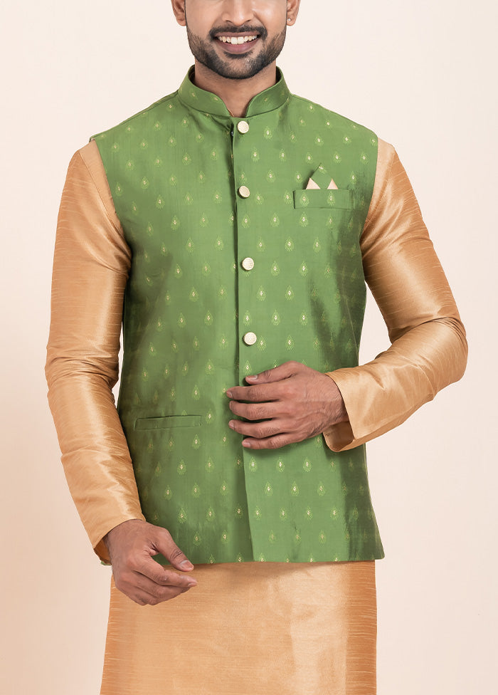 3 Pc Chiku Dupion Silk Kurta Pajama Set