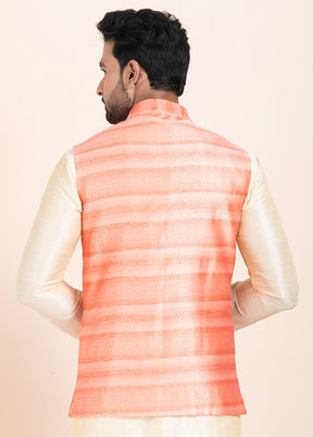 Multicolor Full Sleeves Mandarin Collar Waistcoat