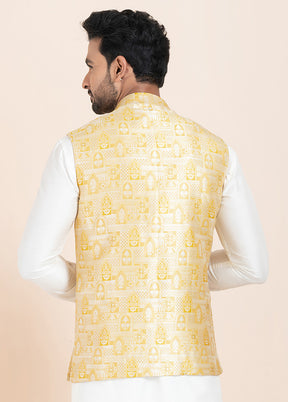 Multicolor Full Sleeves Mandarin Collar Waistcoat