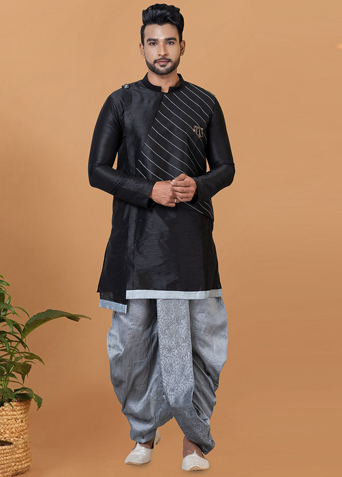 Black dupion ethnic wear set store