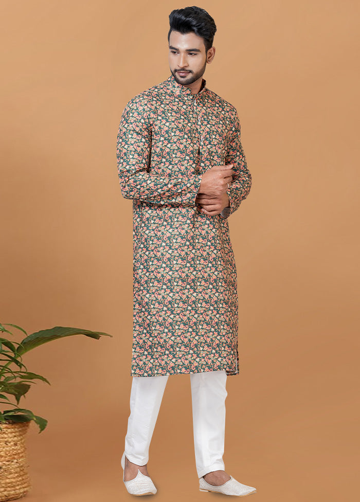2 Pc Brown Cotton Kurta Pajama Set - Indian Silk House Agencies