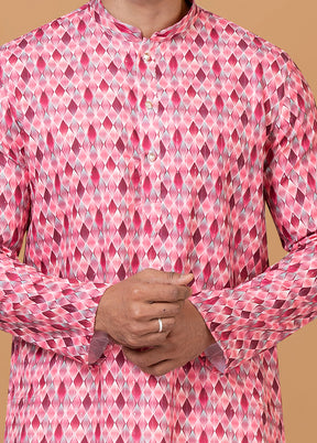 2 Pc Light Pink Cotton Kurta Pajama Set - Indian Silk House Agencies