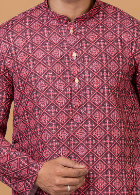 2 Pc Maroon Cotton Kurta Pajama Set - Indian Silk House Agencies