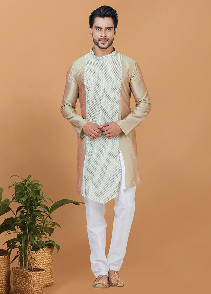 2 Pc Multicolor Silk Kurta Pajama Set - Indian Silk House Agencies