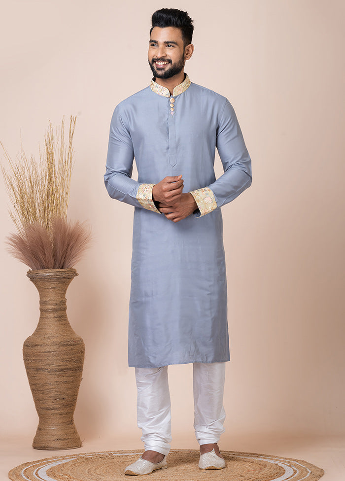 Grey Viscose Kurta And Pajama Set