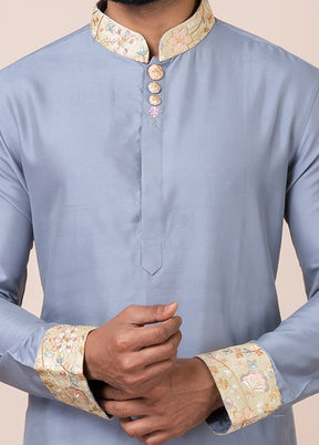 Grey Viscose Kurta And Pajama Set