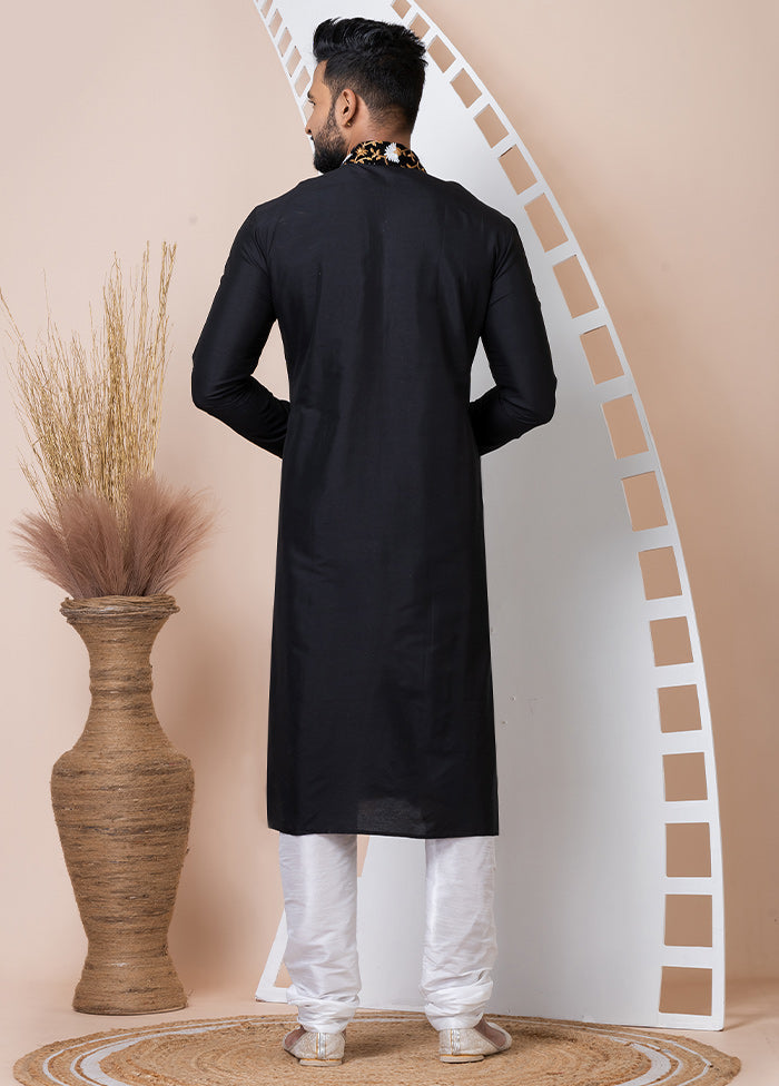 Black Viscose Kurta And Pajama Set