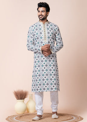 Multicolor Cotton Kurta And Pajama Set