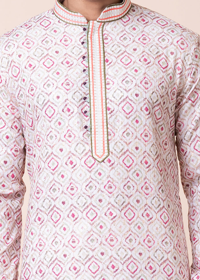 Multicolor Cotton Kurta And Pajama Set