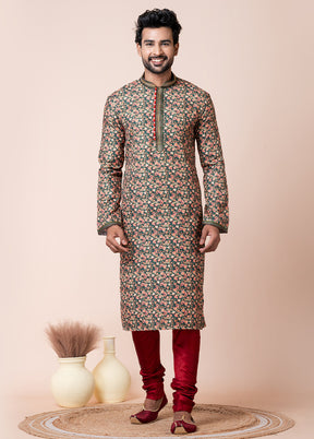 Multicolor Cotton Kurta And Pajama Set