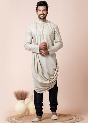 Cream Cotton Kurta And Pajama Set