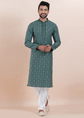 Multicolor Silk Kurta And Pajama Set