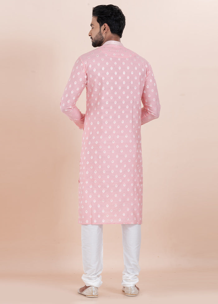 Pink Cotton Kurta And Pajama Set