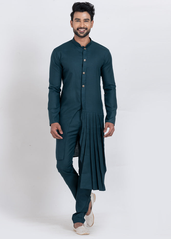 Blue Viscose Kurta And Pajama Set