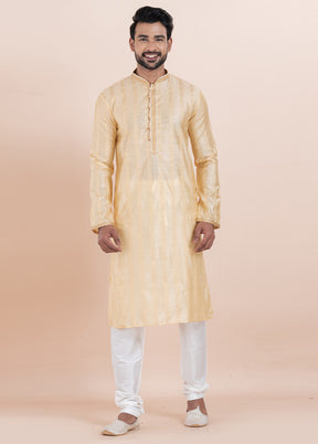 Gold Cotton Kurta And Pajama Set