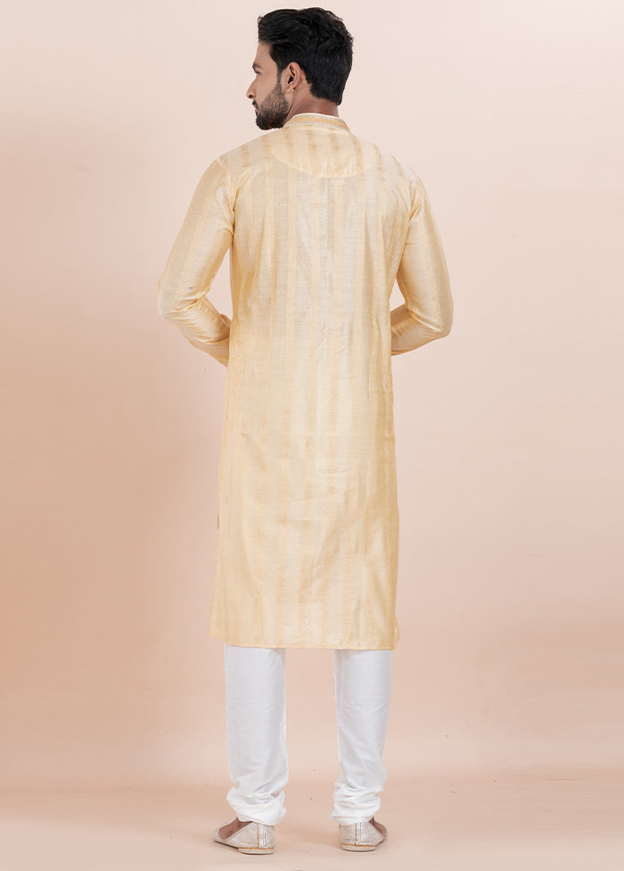 Gold Cotton Kurta And Pajama Set