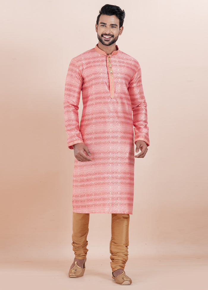 Pink Cotton Kurta And Pajama Set