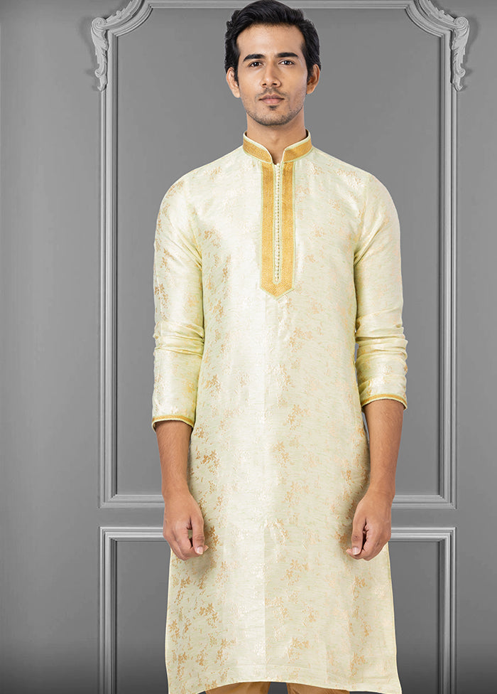 2 Pc Multicolor Dupion Silk Kurta Pajama Set - Indian Silk House Agencies