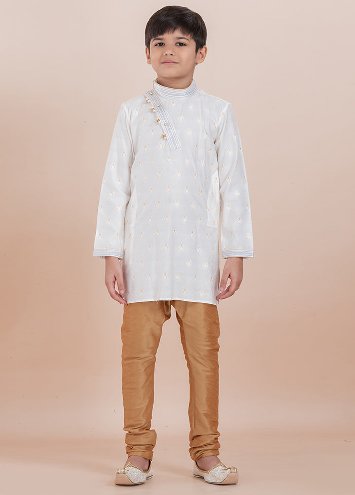 White Cotton Silk Kurta Pajama Set