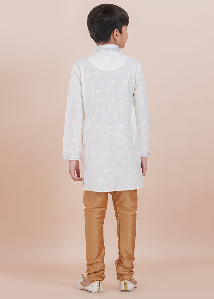 White Cotton Silk Kurta Pajama Set