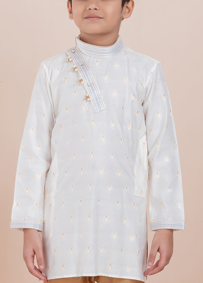 White Cotton Silk Kurta Pajama Set