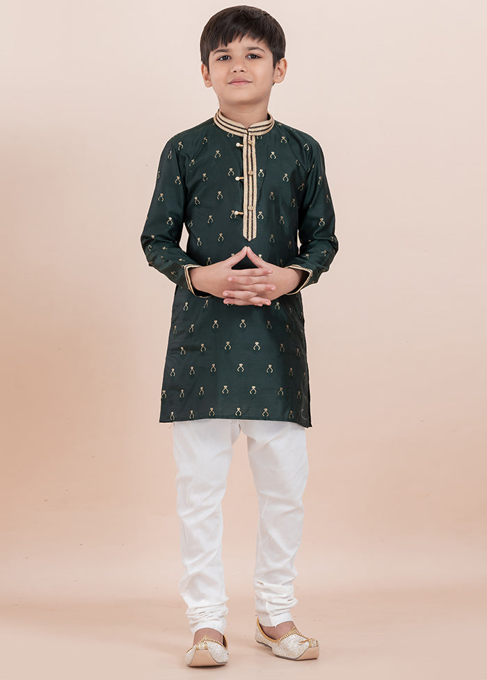 Teal Cotton Silk Kurta Pajama Set