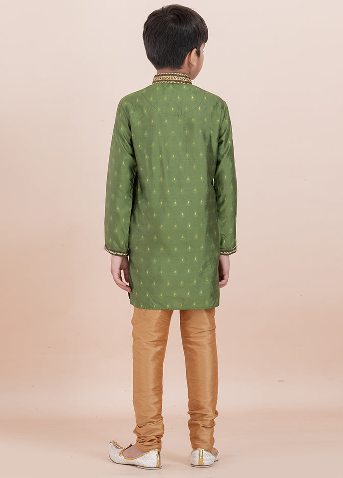 Mehendi Cotton Silk Kurta Pajama Set