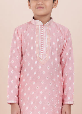 Pink Cotton Silk Kurta Pajama Set