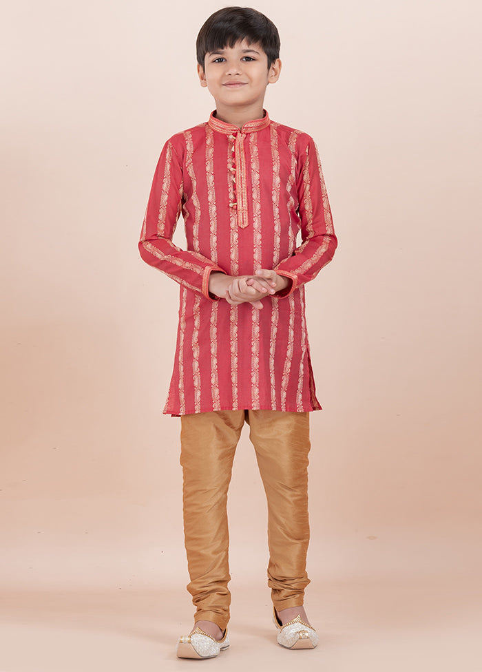 Red Cotton Silk Kurta Pajama Set