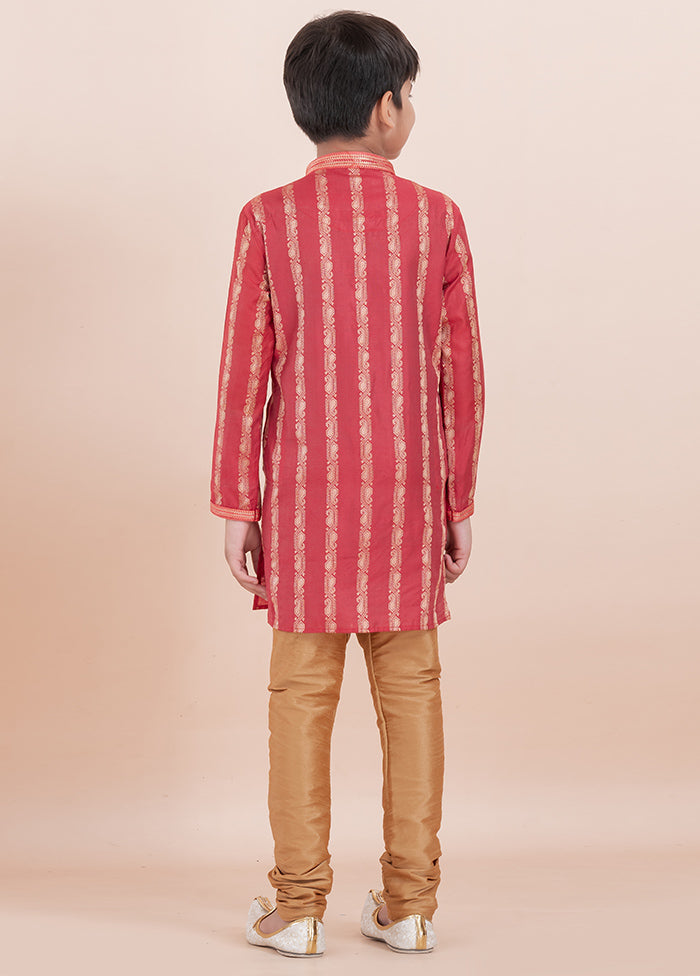 Red Cotton Silk Kurta Pajama Set