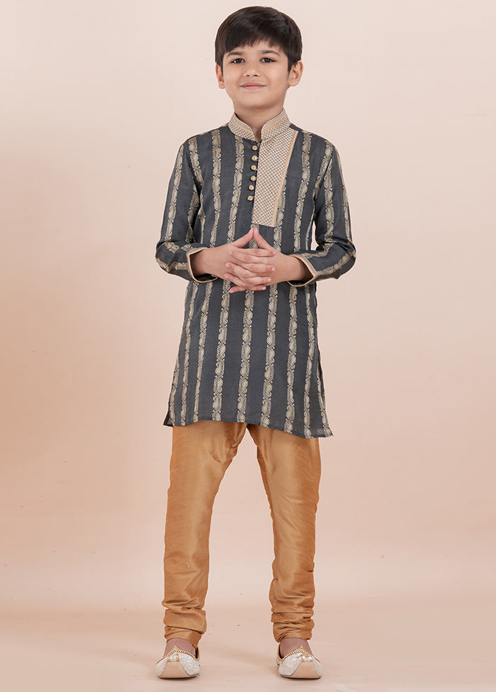 Grey Cotton Silk Kurta Pajama Set