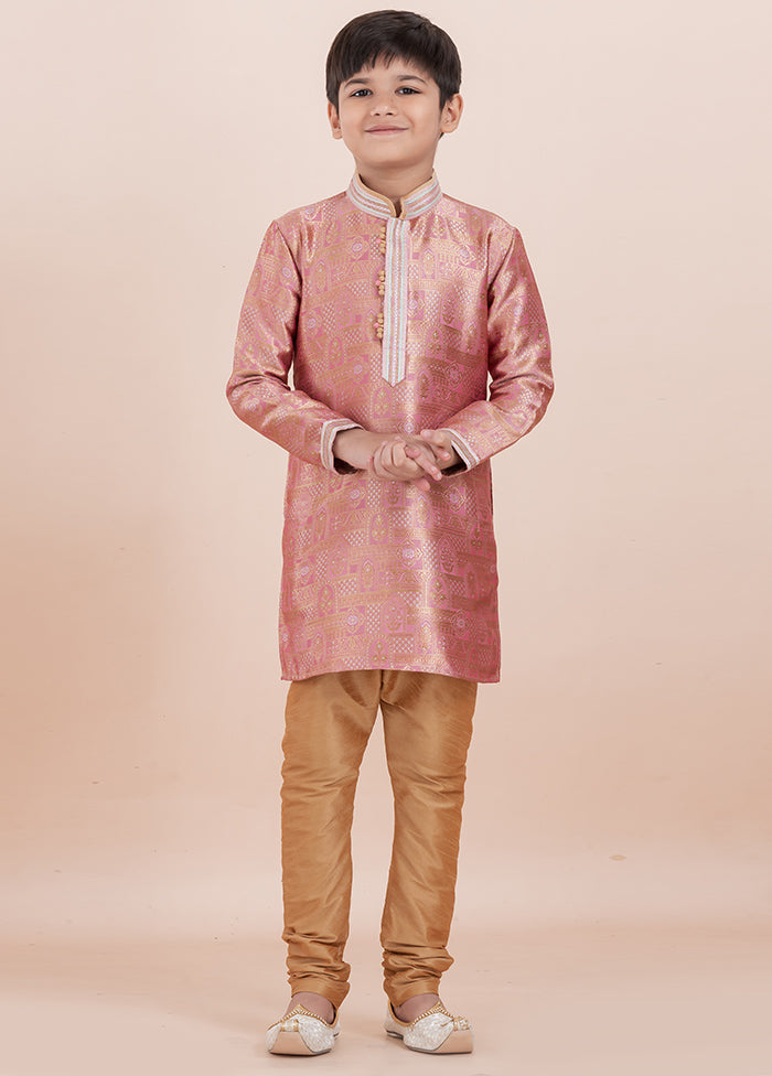 Orange Cotton Silk Kurta Pajama Set