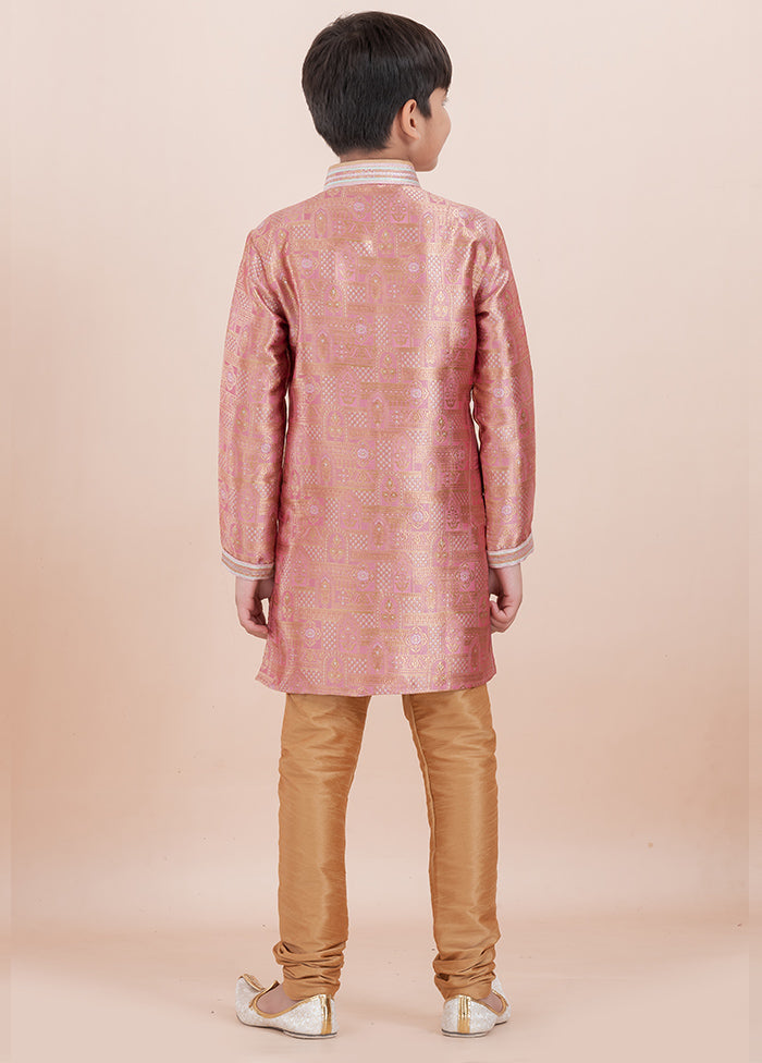 Orange Cotton Silk Kurta Pajama Set