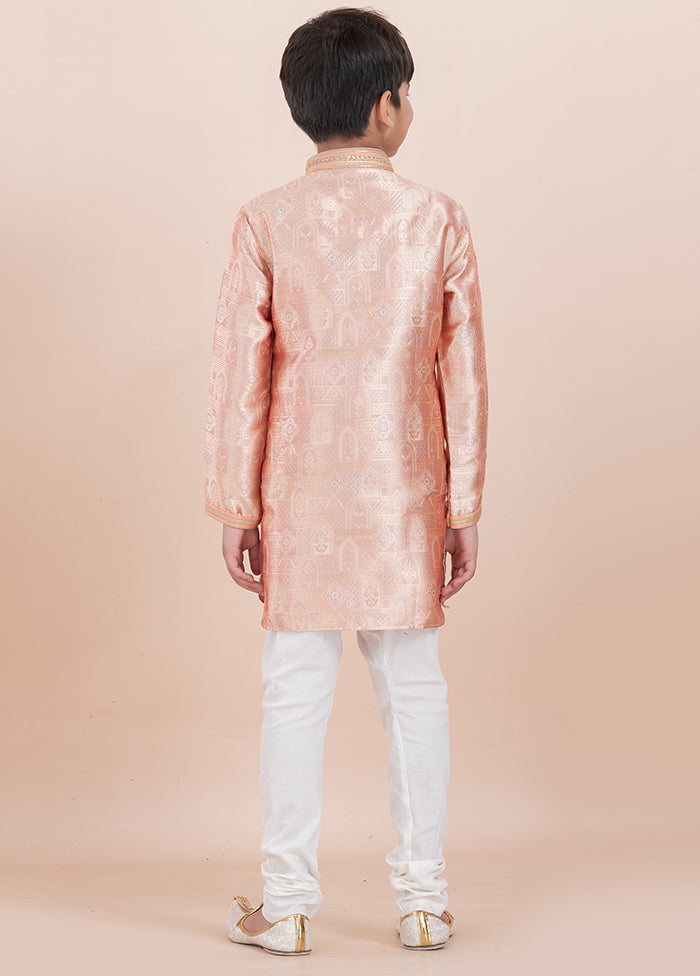 Orange Cotton Silk Kurta Pajama Set