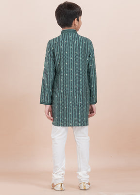 Multicolor Cotton Silk Kurta Pajama Set