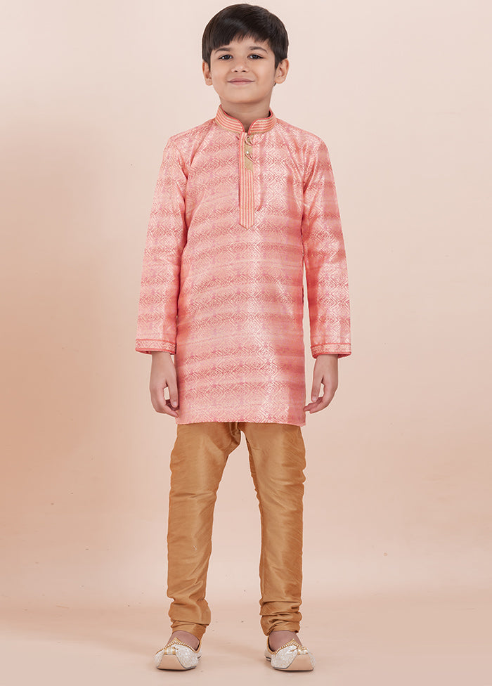 Orange Cotton Silk Kurta Pajama Set