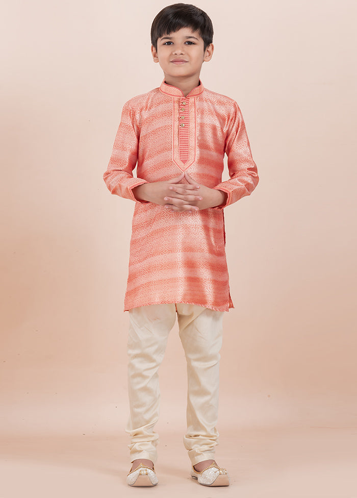 Orange Cotton Silk Kurta Pajama Set