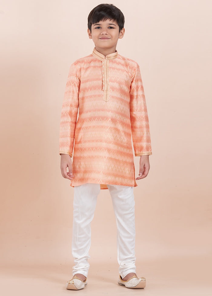 Orange Cotton Silk Kurta Pajama Set