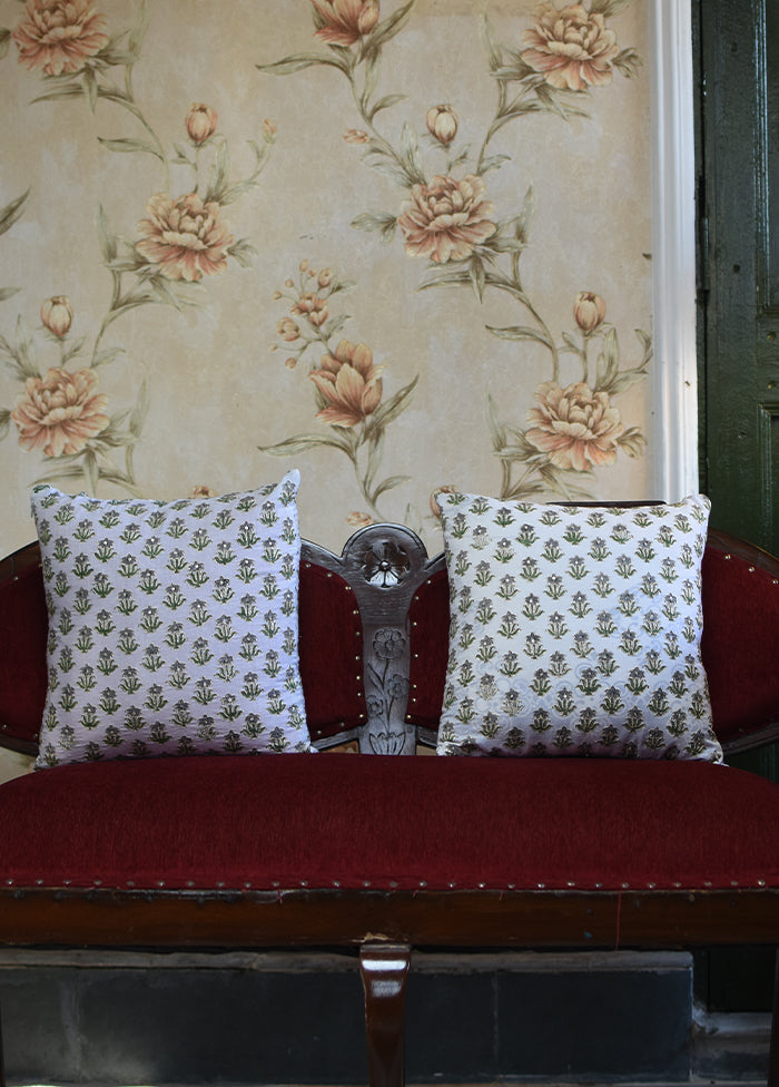 Hand Embroidered Floral Cushion Cover